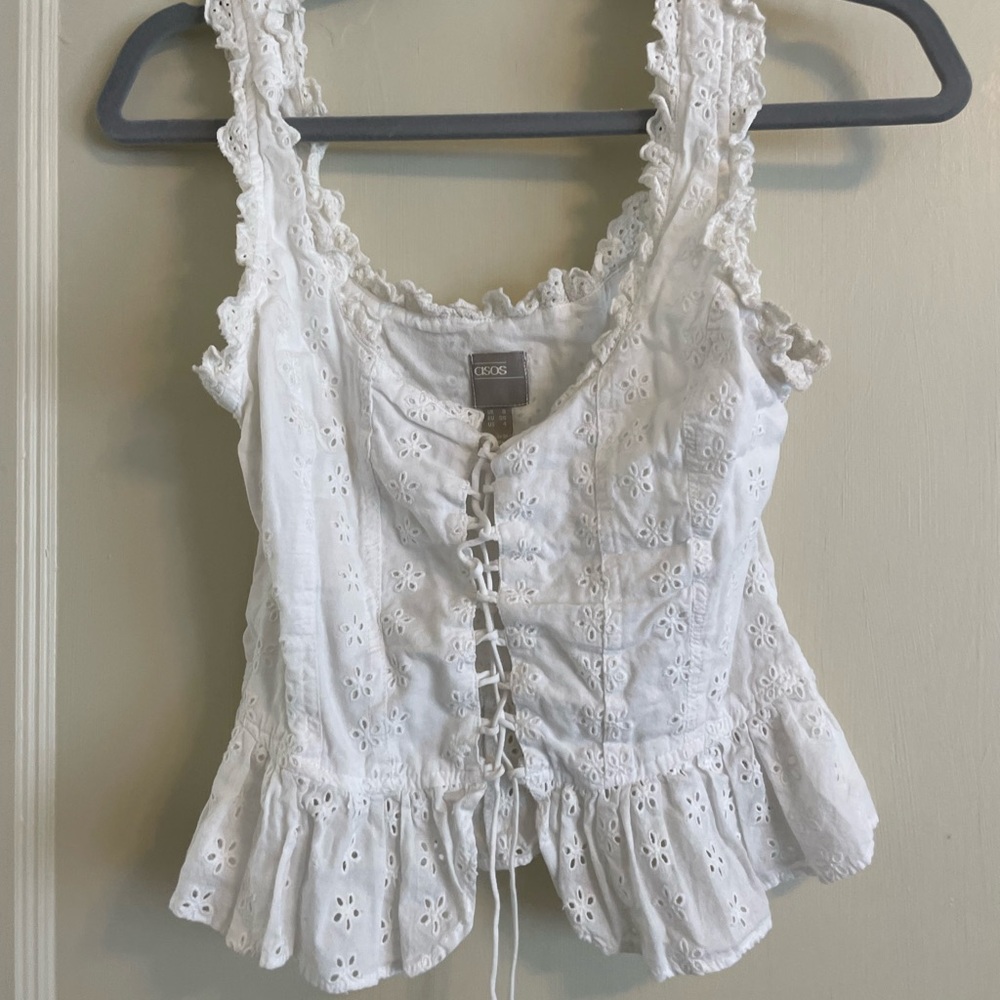 Asos Lacey tie up top